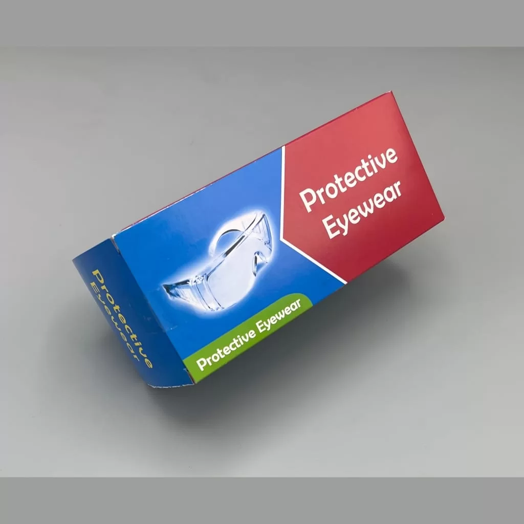 عینک محافظ جعبه دار عینک محافظ جعبه دار 1 عددی برای محافظت چشم در دندانپزشکی.
