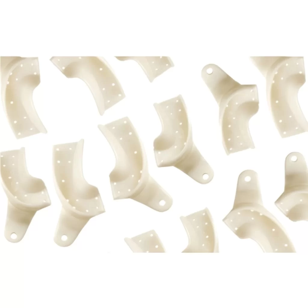 cream-half-arch-tray-taksan.jpg تری قالب گیری نیم فک رنگ کرم - Image 1